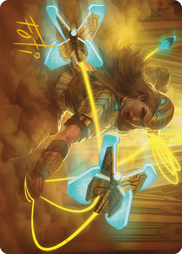 Bladehold War-Whip Art Card (Gold-Stamped Signature) [Phyrexia: All Will Be One Art Series] | North Game Den