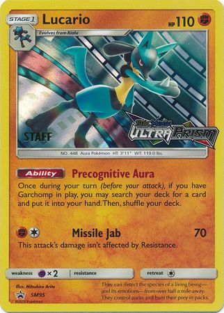 Lucario (SM95) (Staff Prerelease Promo) [Sun & Moon: Black Star Promos] | North Game Den