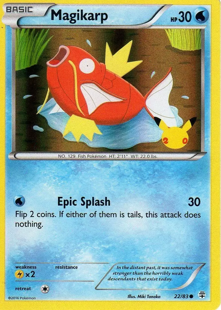 Magikarp (22/83) (20th Anniversary Stamp) [XY: Generations] | North Game Den