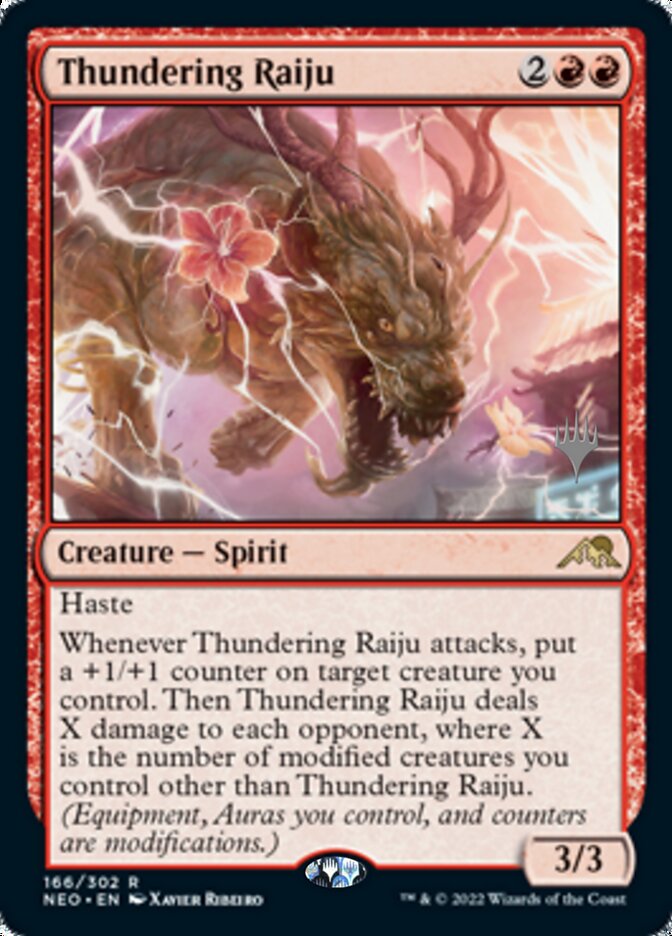 Thundering Raiju (Promo Pack) [Kamigawa: Neon Dynasty Promos] | North Game Den