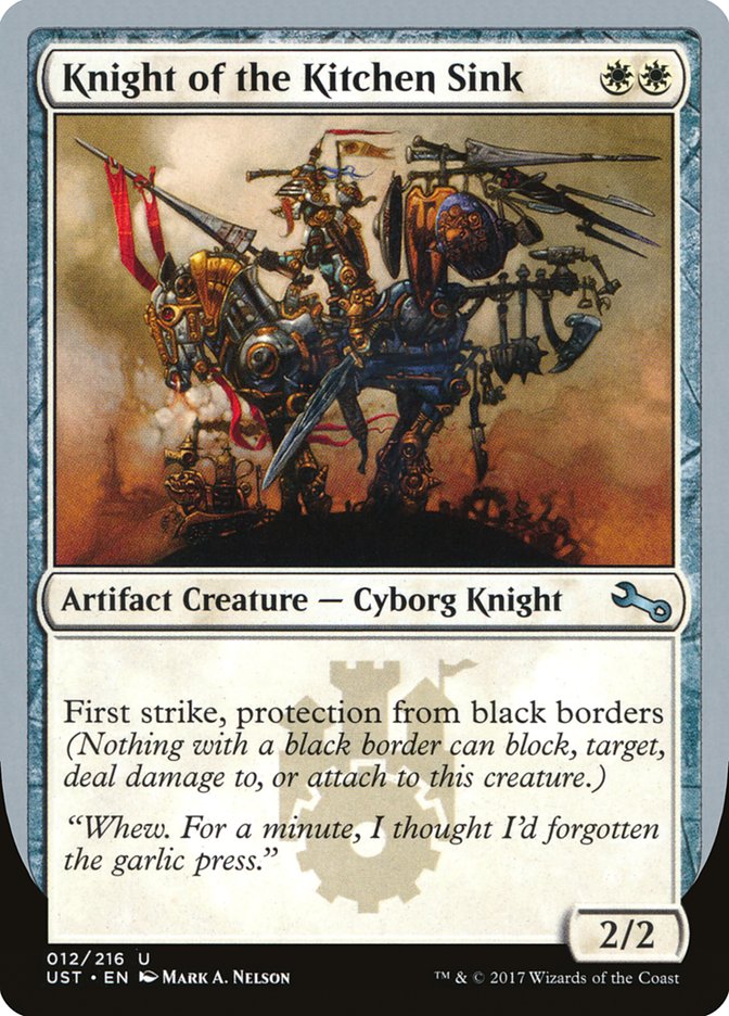 Knight of the Kitchen Sink ("protection from black border") [Unstable] | North Game Den
