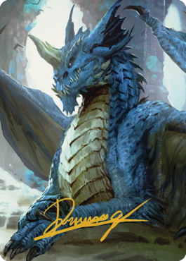 Young Blue Dragon Art Card (Gold-Stamped Signature) [Commander Legends: Battle for Baldur's Gate Art Series] | North Game Den