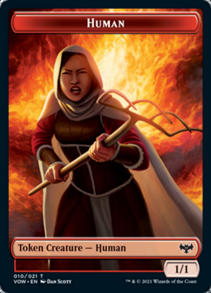 Copy // Human (010) Double-sided Token [Innistrad: Crimson Vow Tokens] | North Game Den