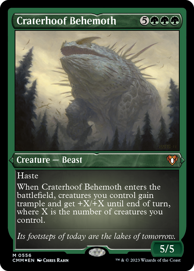 Craterhoof Behemoth (Foil Etched) [Commander Masters] | North Game Den