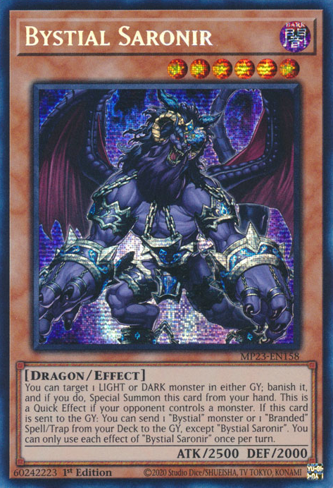 Bystial Saronir [MP23-EN158] Prismatic Secret Rare | North Game Den