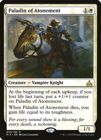 Paladin of Atonement [Rivals of Ixalan] | North Game Den