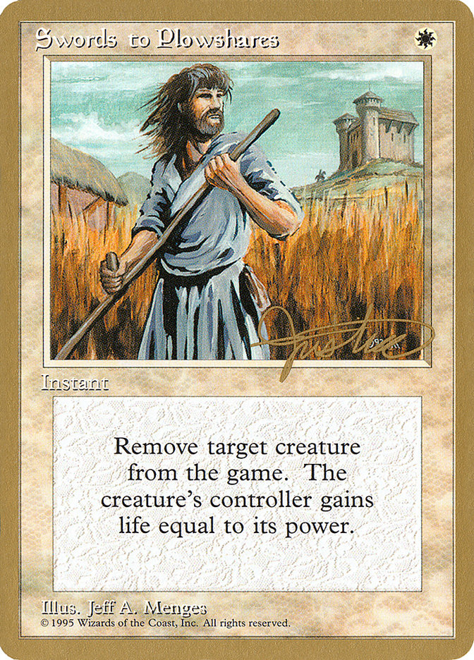 Swords to Plowshares (Mark Justice) [Pro Tour Collector Set] | North Game Den