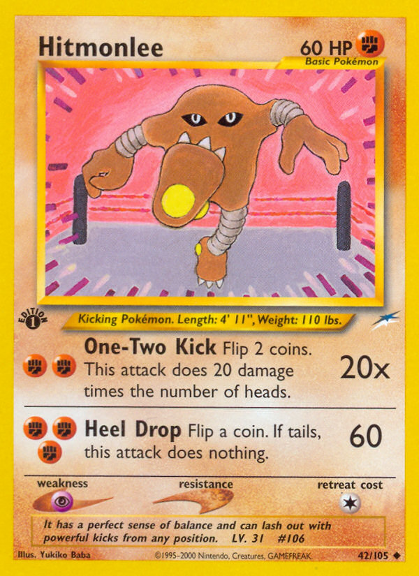 Hitmonlee (42/105) [Neo Destiny 1st Edition] | North Game Den