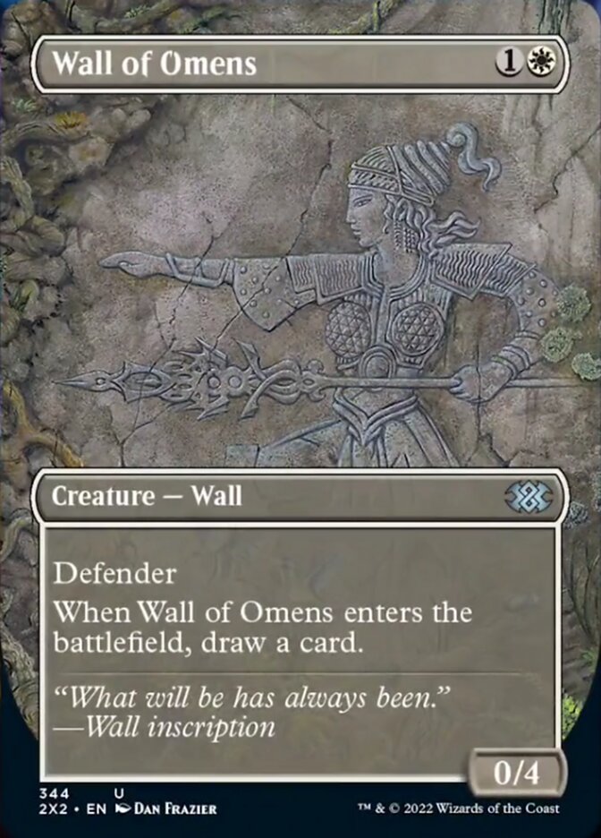 Wall of Omens (Borderless Alternate Art) [Double Masters 2022] | North Game Den