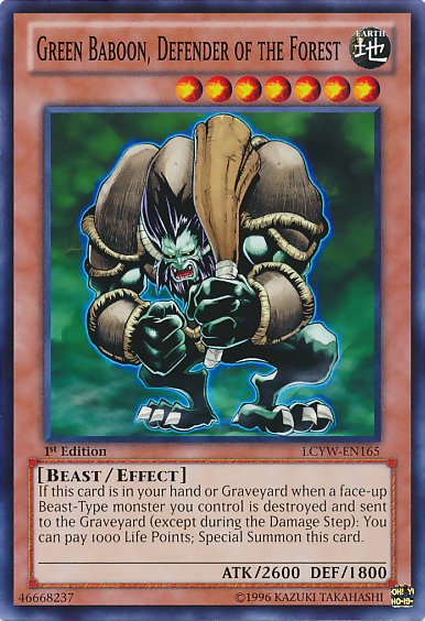 Green Baboon, Defender of the Forest [LCYW-EN165] Common | North Game Den