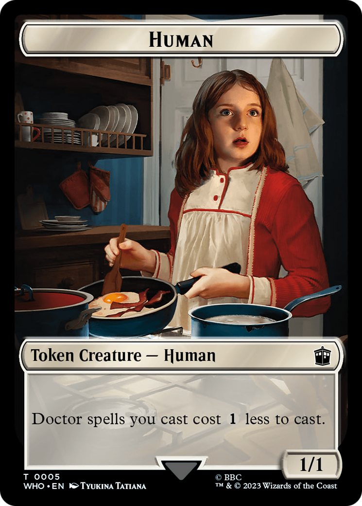 Human (0005) // Clue (0023) Double-Sided Token [Doctor Who Tokens] | North Game Den