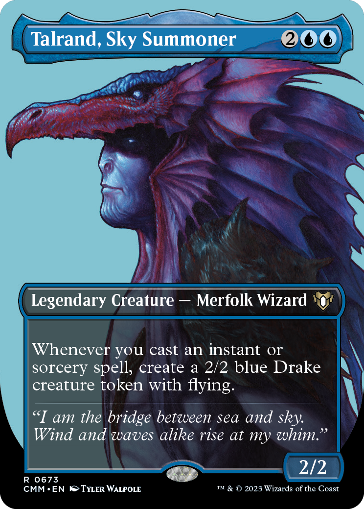 Talrand, Sky Summoner (Borderless Profile) [Commander Masters] | North Game Den