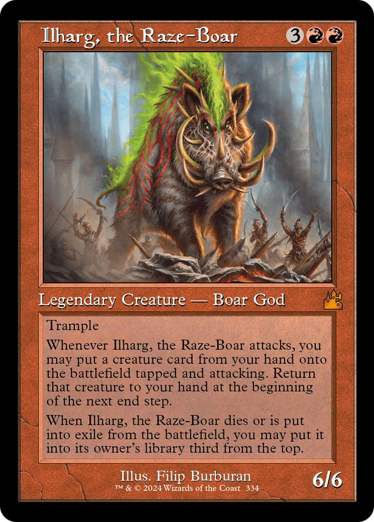 Ilharg, the Raze-Boar (Retro Frame) [Ravnica Remastered] | North Game Den