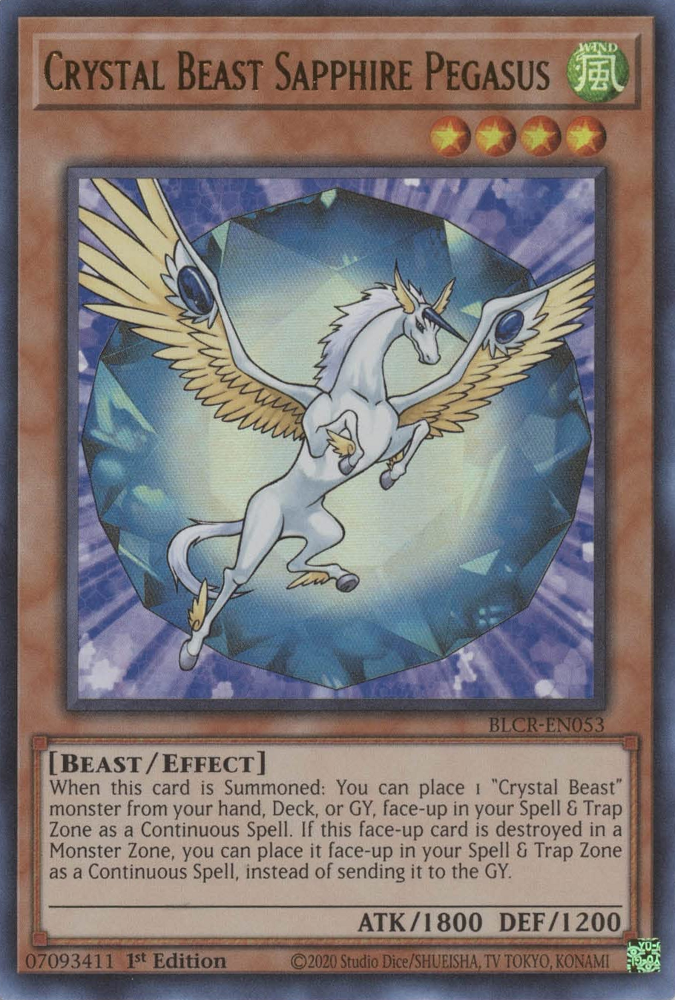 Crystal Beast Sapphire Pegasus [BLCR-EN053] Ultra Rare | North Game Den