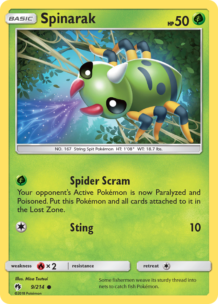 Spinarak (9/214) [Sun & Moon: Lost Thunder] | North Game Den