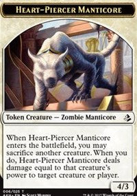 Heart-Piercer Manticore // Warrior Token [Amonkhet Tokens] | North Game Den