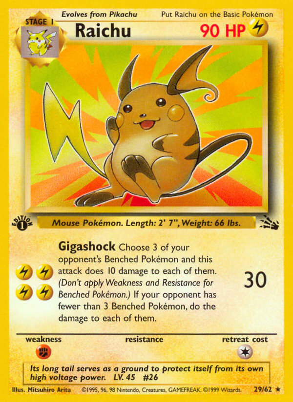 Raichu (29/62) [Fossil 1st Edition] | North Game Den