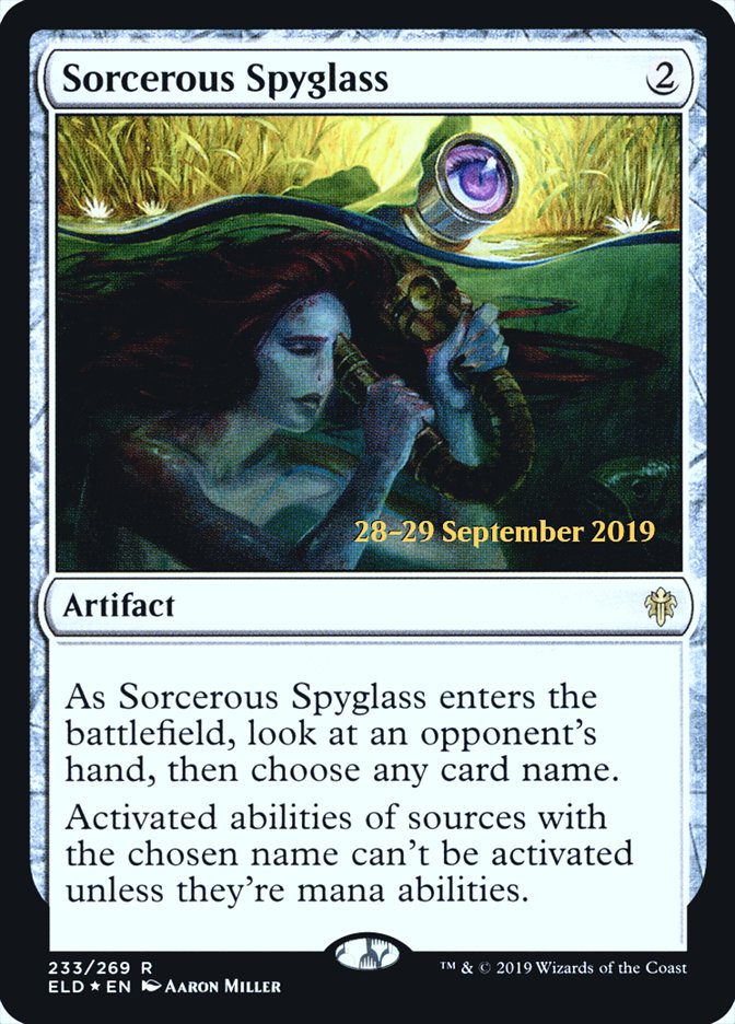 Sorcerous Spyglass  [Throne of Eldraine Prerelease Promos] | North Game Den