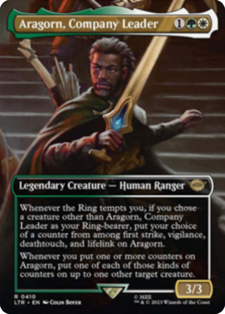 Aragorn, Company Leader (Borderless Alternate Art) [The Lord of the Rings: Tales of Middle-Earth] | North Game Den