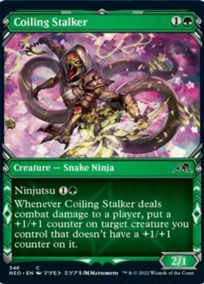 Coiling Stalker (Showcase Ninja) [Kamigawa: Neon Dynasty] | North Game Den