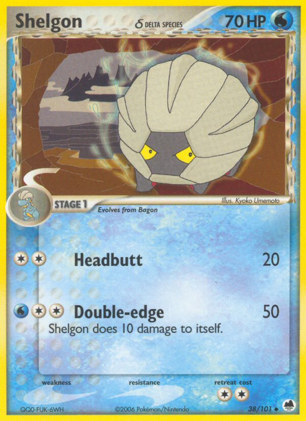 Shelgon (38/101) (Delta Species) [EX: Dragon Frontiers] | North Game Den