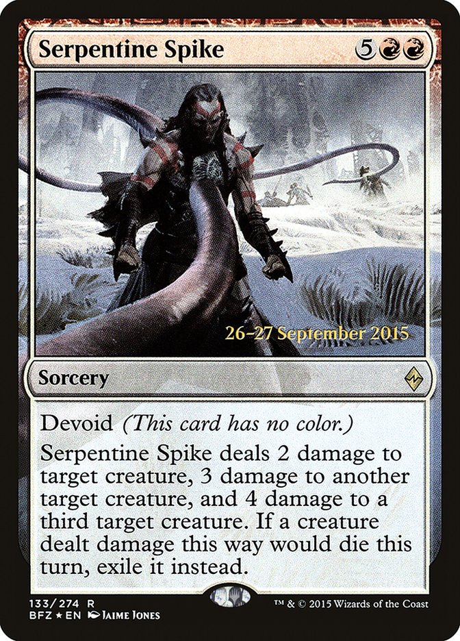 Serpentine Spike  [Battle for Zendikar Prerelease Promos] | North Game Den