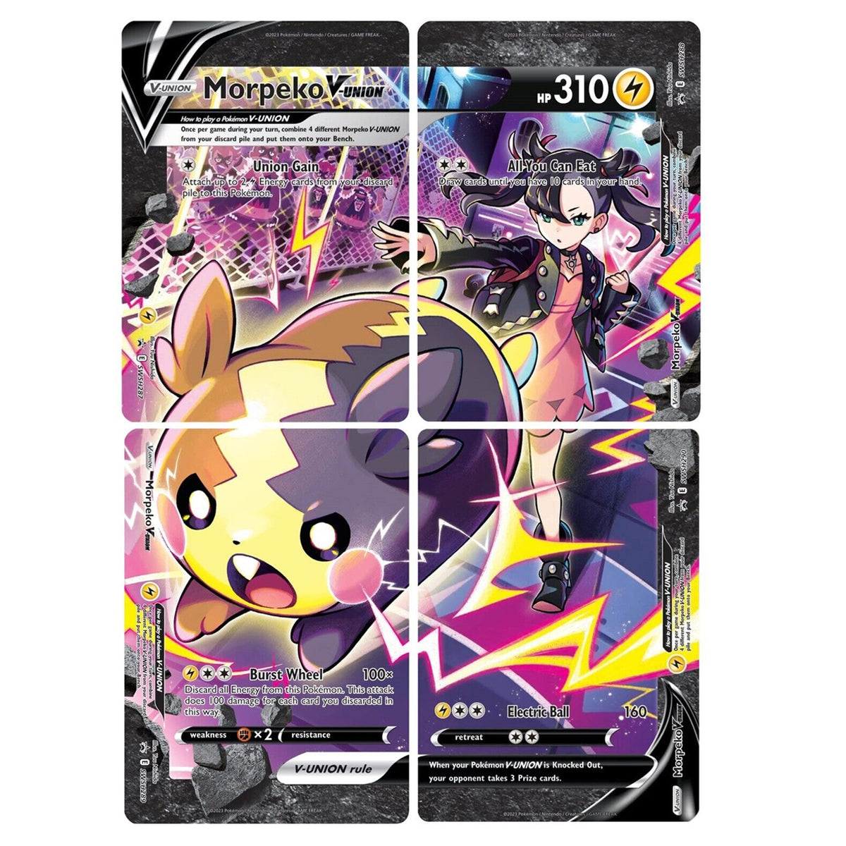 Morpeko V-Union (SWSH287-290) (Set of 4) [Sword & Shield: Black Star Promos] | North Game Den