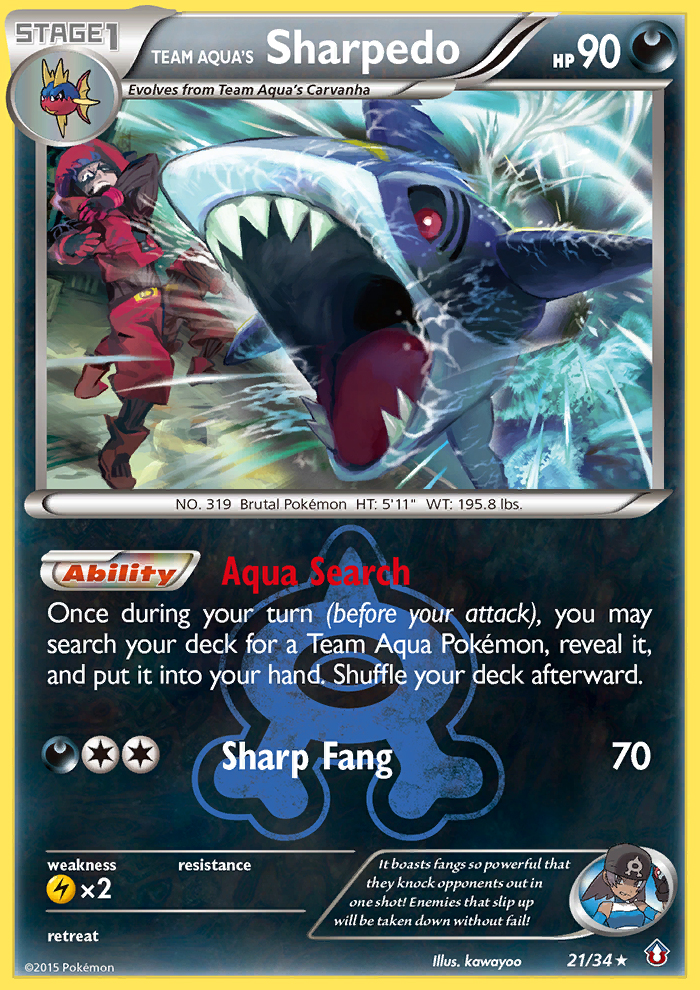 Team Aqua's Sharpedo (21/34) [XY: Double Crisis] | North Game Den