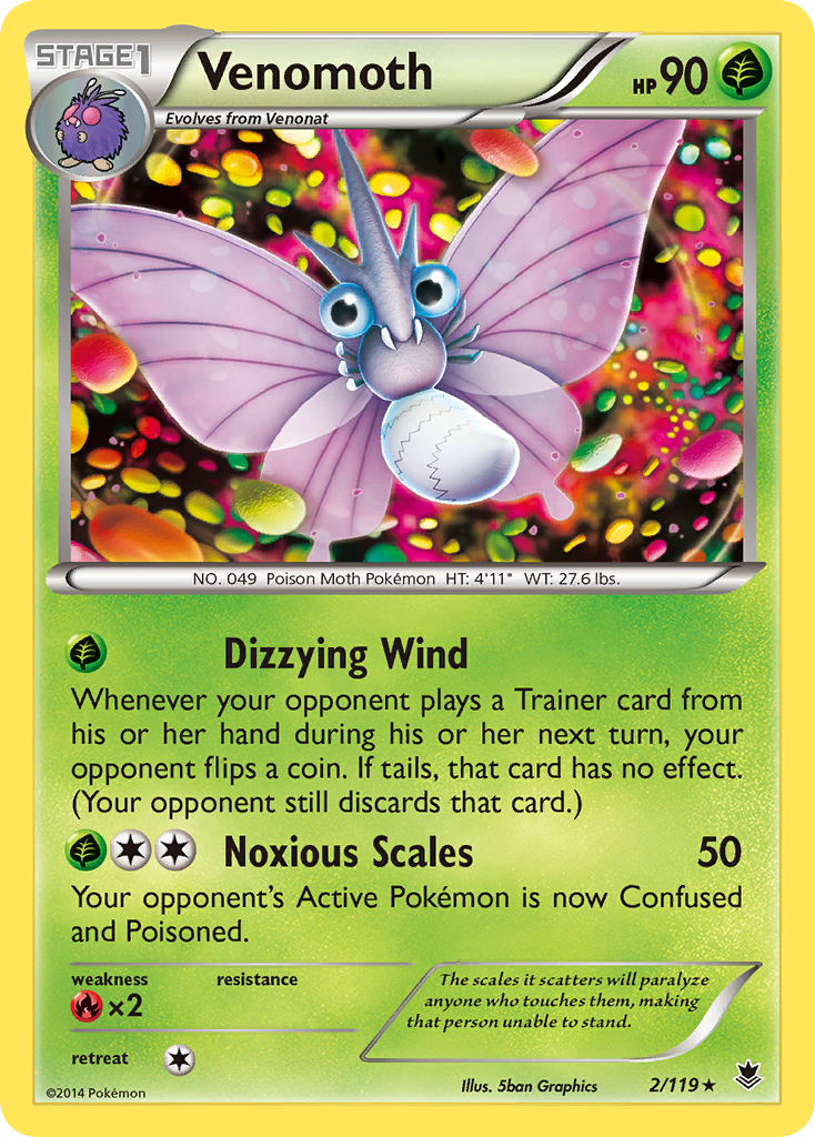 Venomoth (2/119) [XY: Phantom Forces] | North Game Den