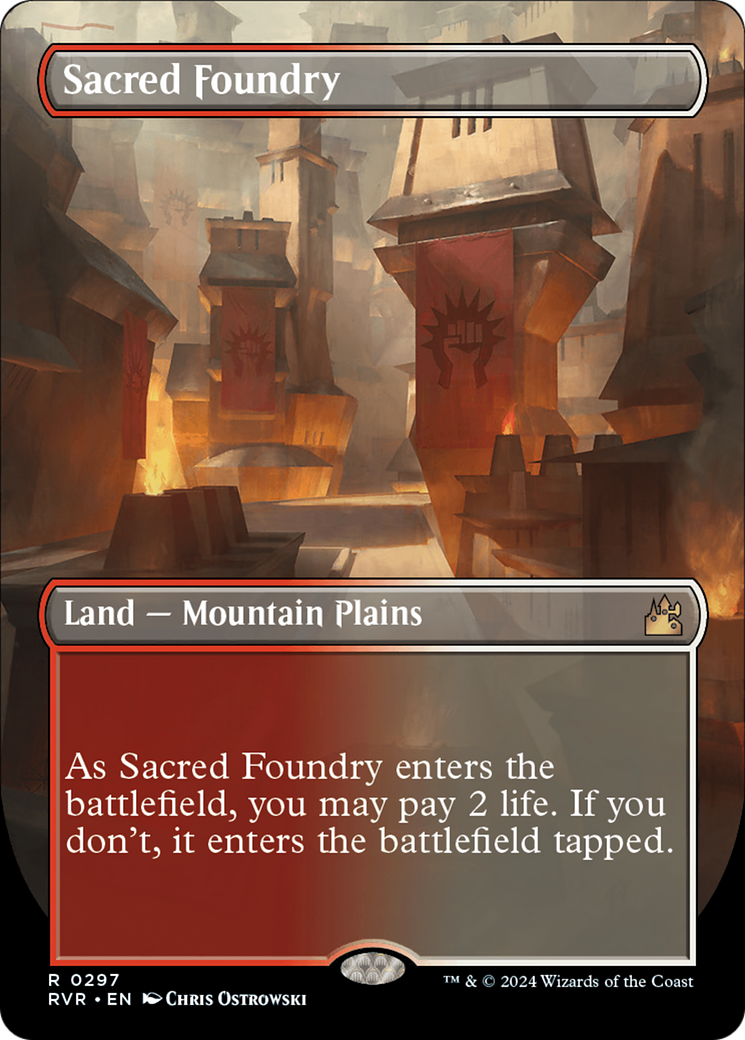 Sacred Foundry (Borderless) [Ravnica Remastered] | North Game Den