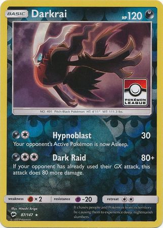 Darkrai (87/147) (League Promo) [Sun & Moon: Burning Shadows] | North Game Den