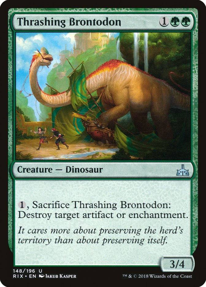 Thrashing Brontodon [Rivals of Ixalan] | North Game Den