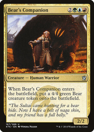 Bear's Companion [Khans of Tarkir] | North Game Den