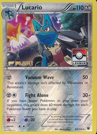 Lucario (63/124) (League Promo 1st Place) [XY: Fates Collide] | North Game Den