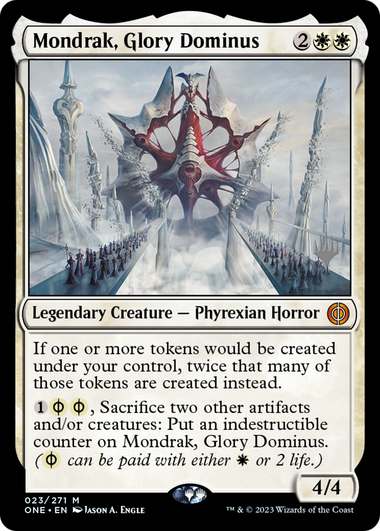 Mondrak, Glory Dominus (Promo Pack) [Phyrexia: All Will Be One Promos] | North Game Den