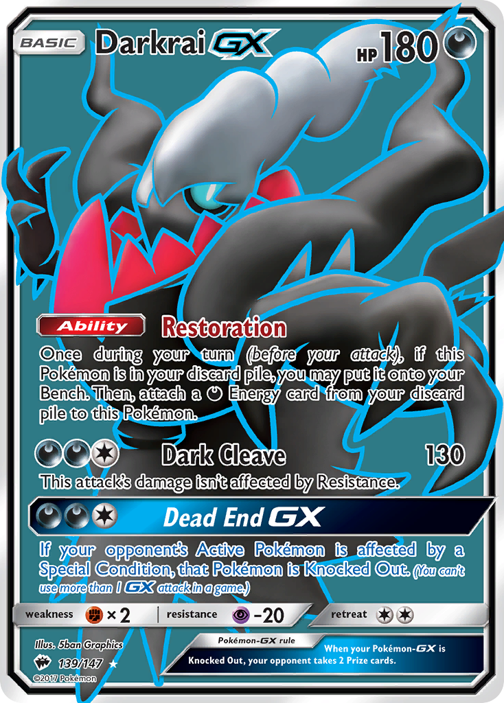 Darkrai GX (139/147) [Sun & Moon: Burning Shadows] | North Game Den