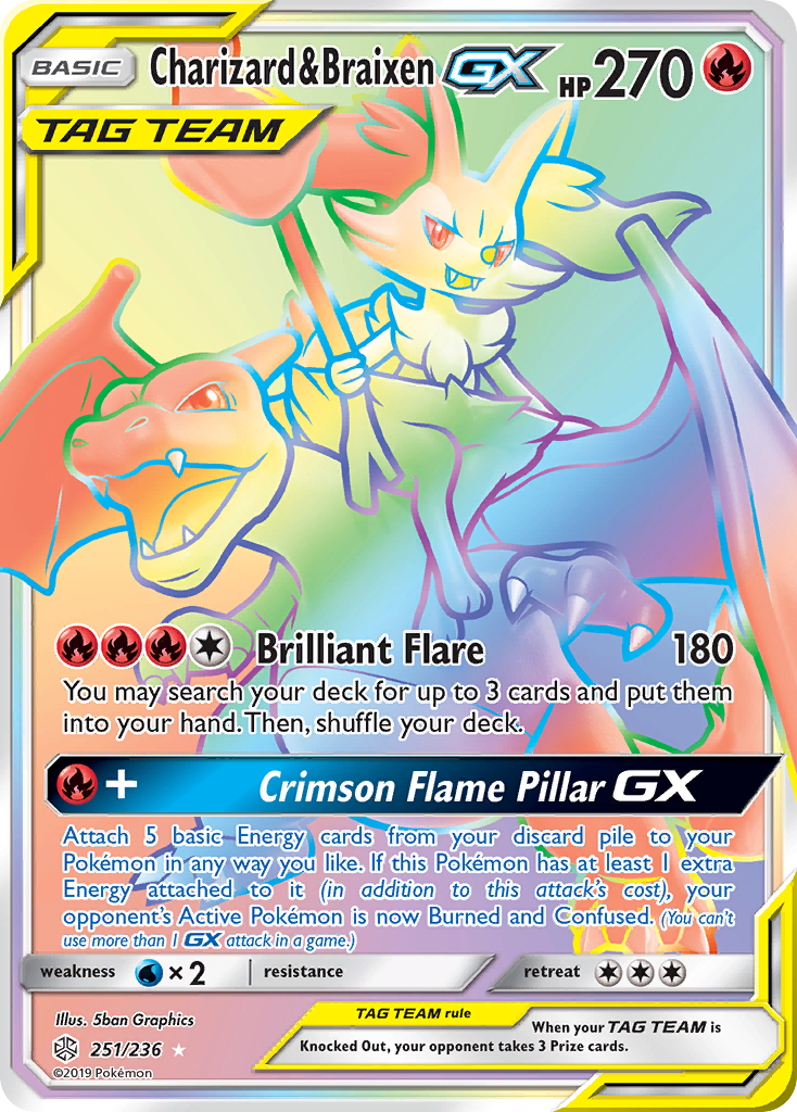 Charizard & Braixen GX (251/236) [Sun & Moon: Cosmic Eclipse] | North Game Den