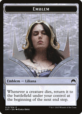 Emblem - Liliana, Defiant Necromancer [Magic Origins Tokens] | North Game Den