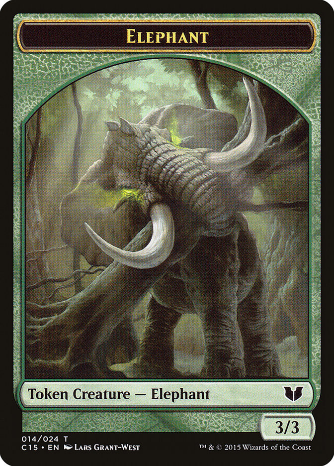 Elephant // Saproling Double-Sided Token [Commander 2015 Tokens] | North Game Den