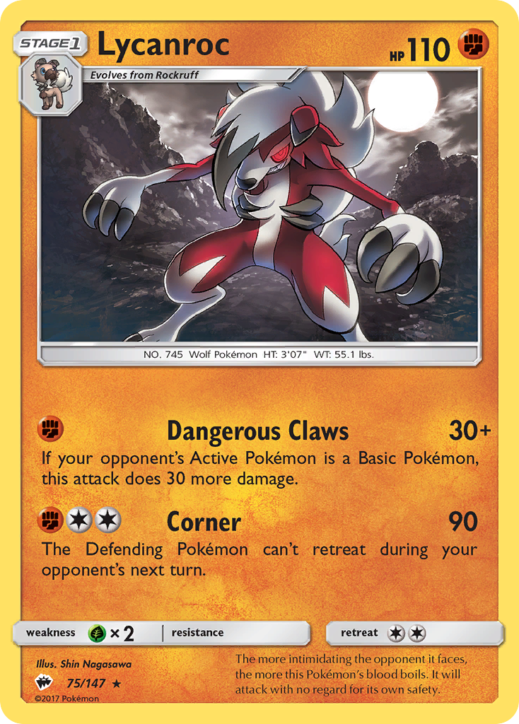 Lycanroc (75/147) [Sun & Moon: Burning Shadows] | North Game Den