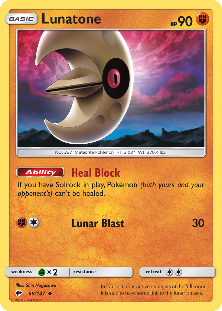 Lunatone (68/147) [Sun & Moon: Burning Shadows] | North Game Den