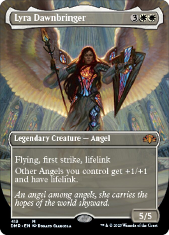Lyra Dawnbringer (Borderless Alternate Art) [Dominaria Remastered] | North Game Den