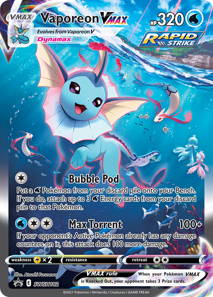 Vaporeon VMAX (SWSH182) (Jumbo Card) [Sword & Shield: Black Star Promos] | North Game Den