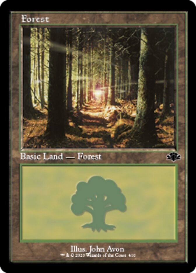 Forest (410) (Retro) [Dominaria Remastered] | North Game Den