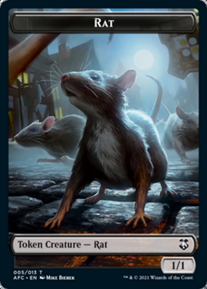 Rat // Zombie Double-sided Token [Dungeons & Dragons: Adventures in the Forgotten Realms Commander Tokens] | North Game Den