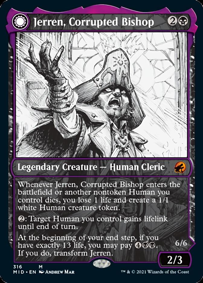 Jerren, Corrupted Bishop // Ormendahl, the Corrupted (Showcase Eternal Night) [Innistrad: Midnight Hunt] | North Game Den