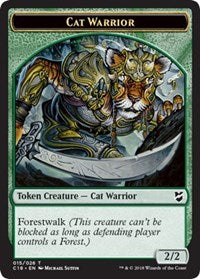 Cat Warrior // Beast (013) Double-sided Token [Commander 2018 Tokens] | North Game Den
