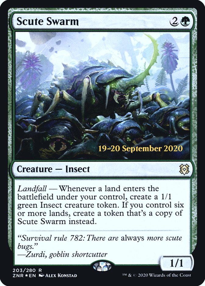 Scute Swarm  [Zendikar Rising Prerelease Promos] | North Game Den