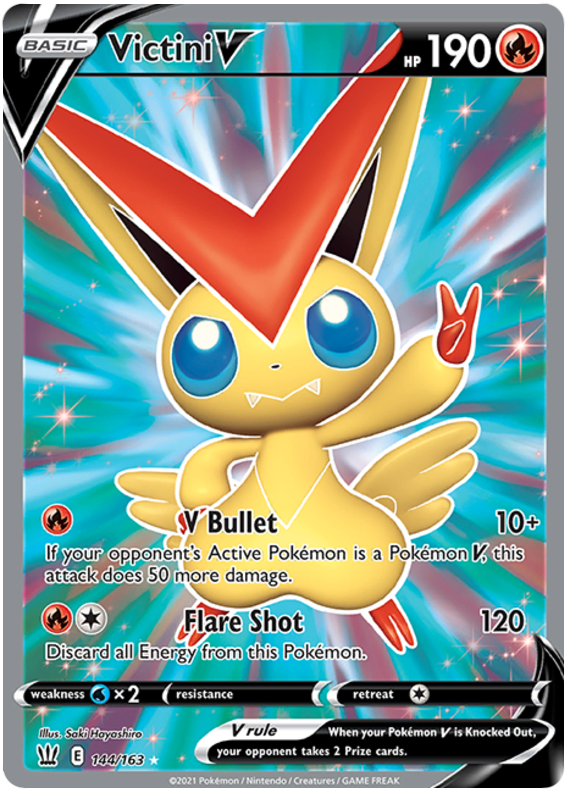 Victini V (144/163) [Sword & Shield: Battle Styles] | North Game Den