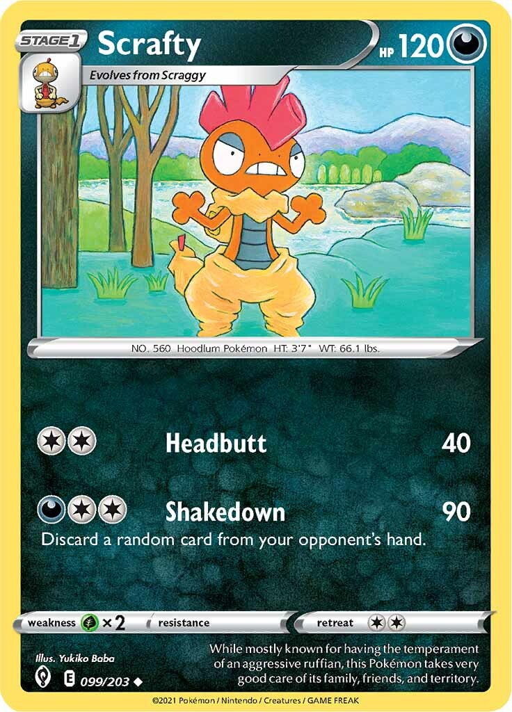 Scrafty (099/203) [Sword & Shield: Evolving Skies] | North Game Den